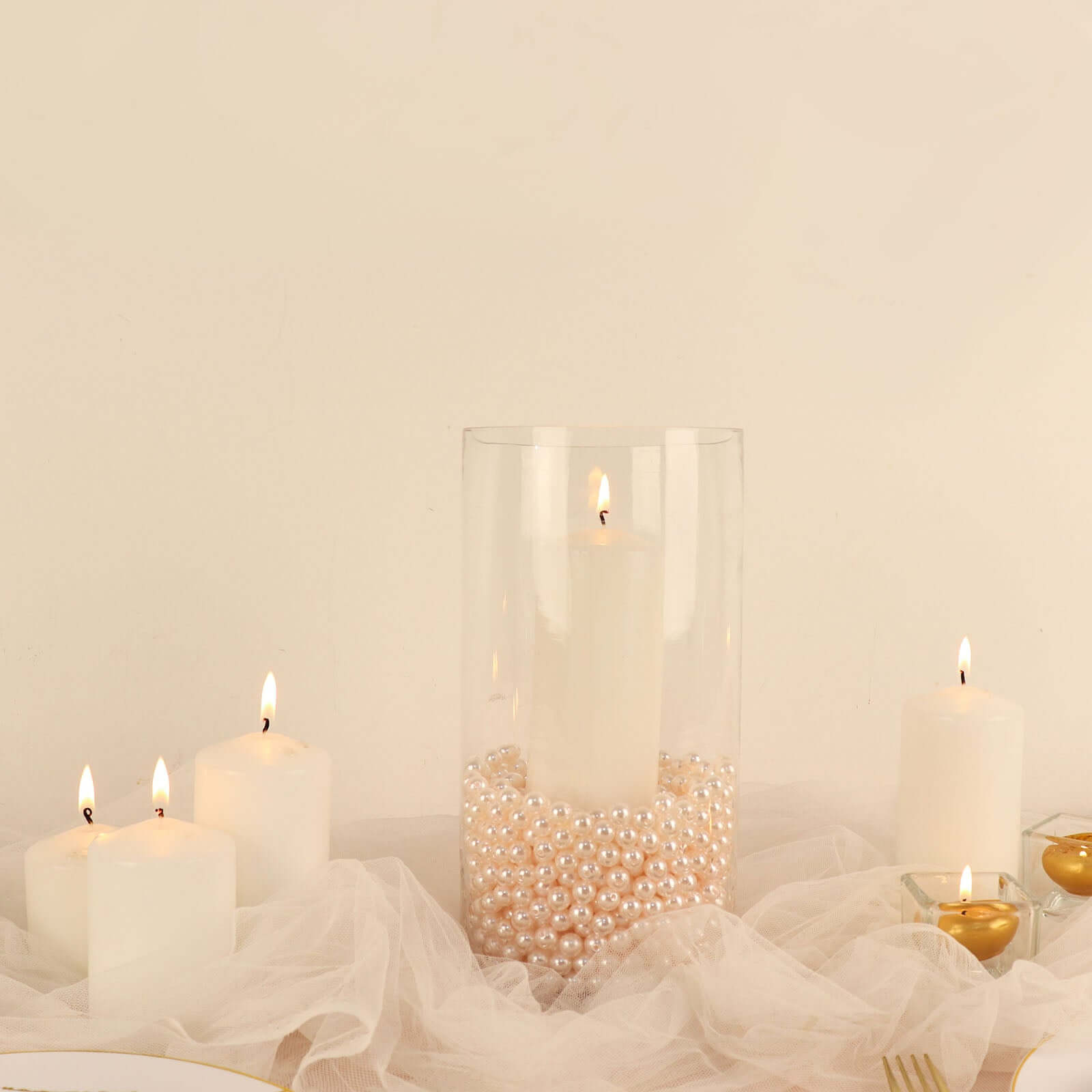 12-Pack Glass Flower Vases Cylinder Design Heavy Duty Clear - Stylish Centerpieces for Weddings 10"