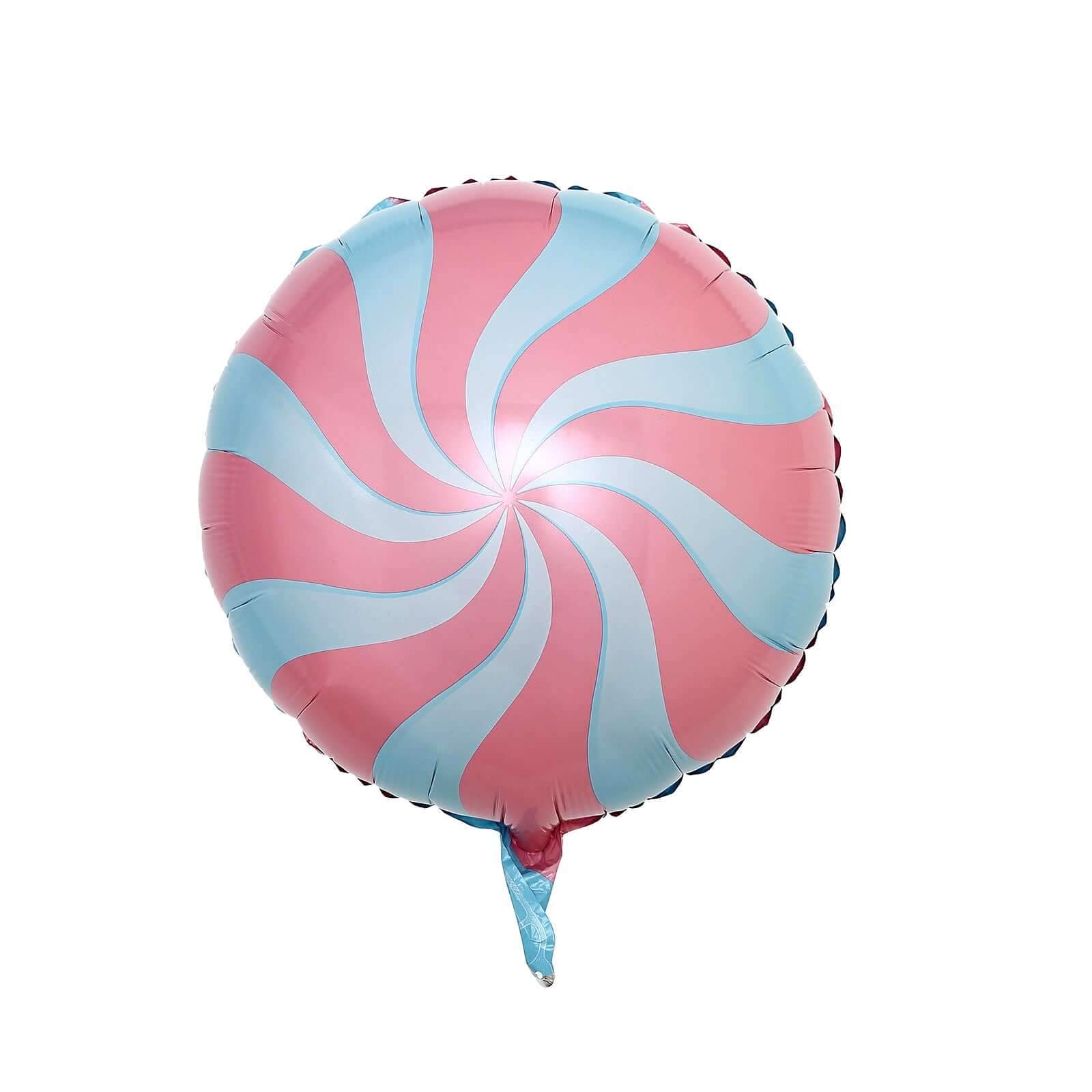5 Pack 13" Candy Striped Swirl Print Mylar Foil Helium Air Balloons
