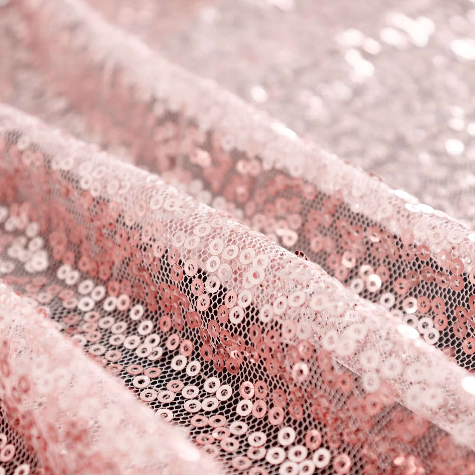 Sequin 60"x126" Rectangle Tablecloth Rose Gold - Glittering Finish Table Cover