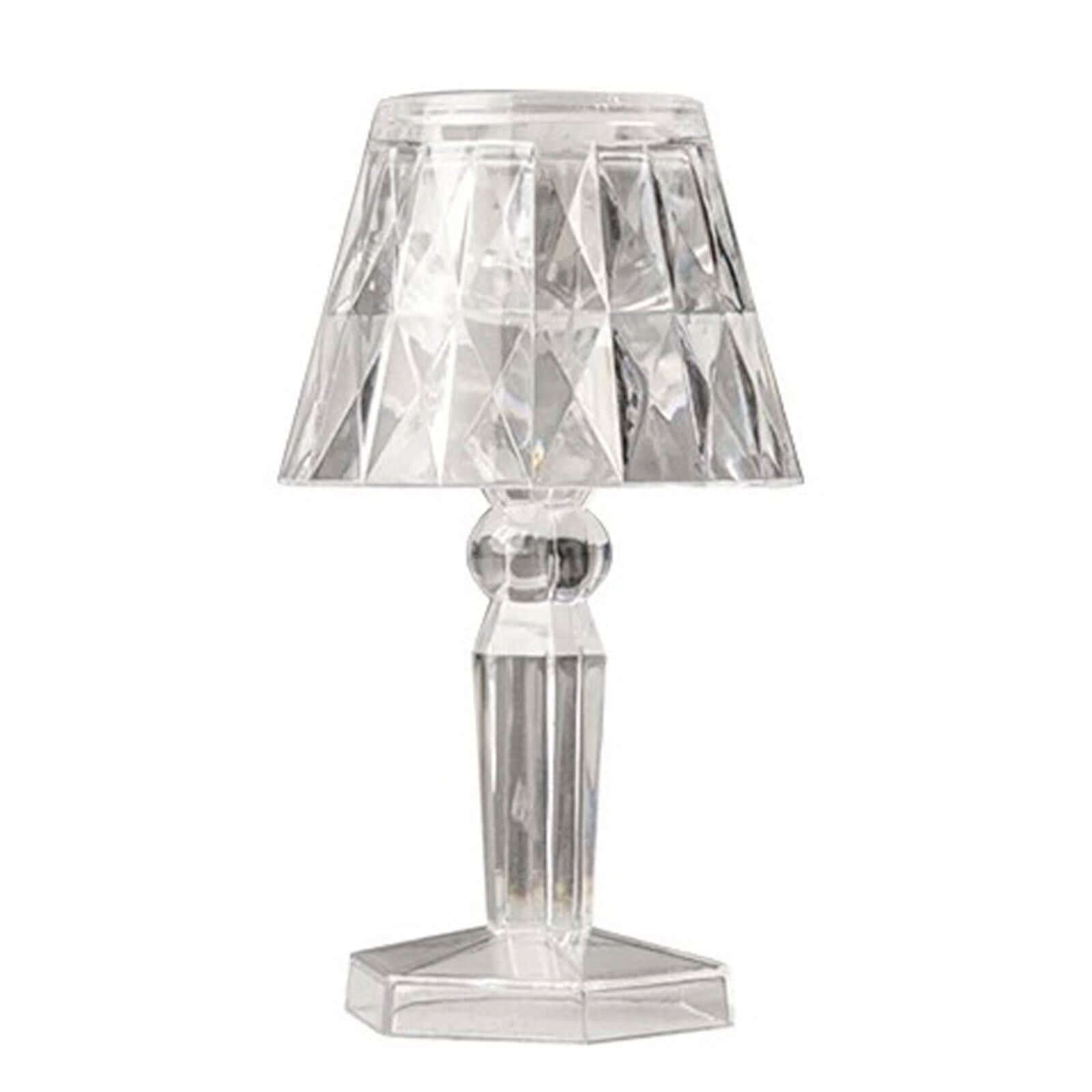 6-Pack Clear Crystal Acrylic LED Lamps Warm White Decorative Design - Accent Night Lights 4.5"