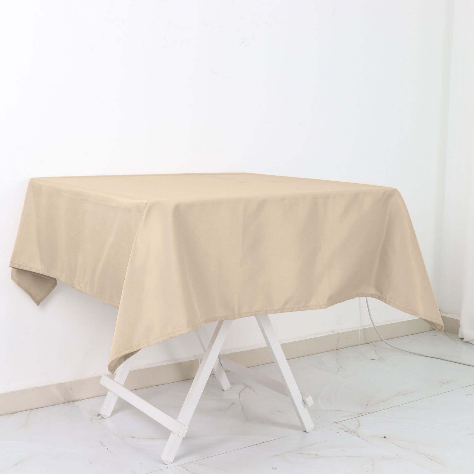 Polyester Square 54"x54" Tablecloth Nude - Wrinkle-Resistant & Durable Table Cover