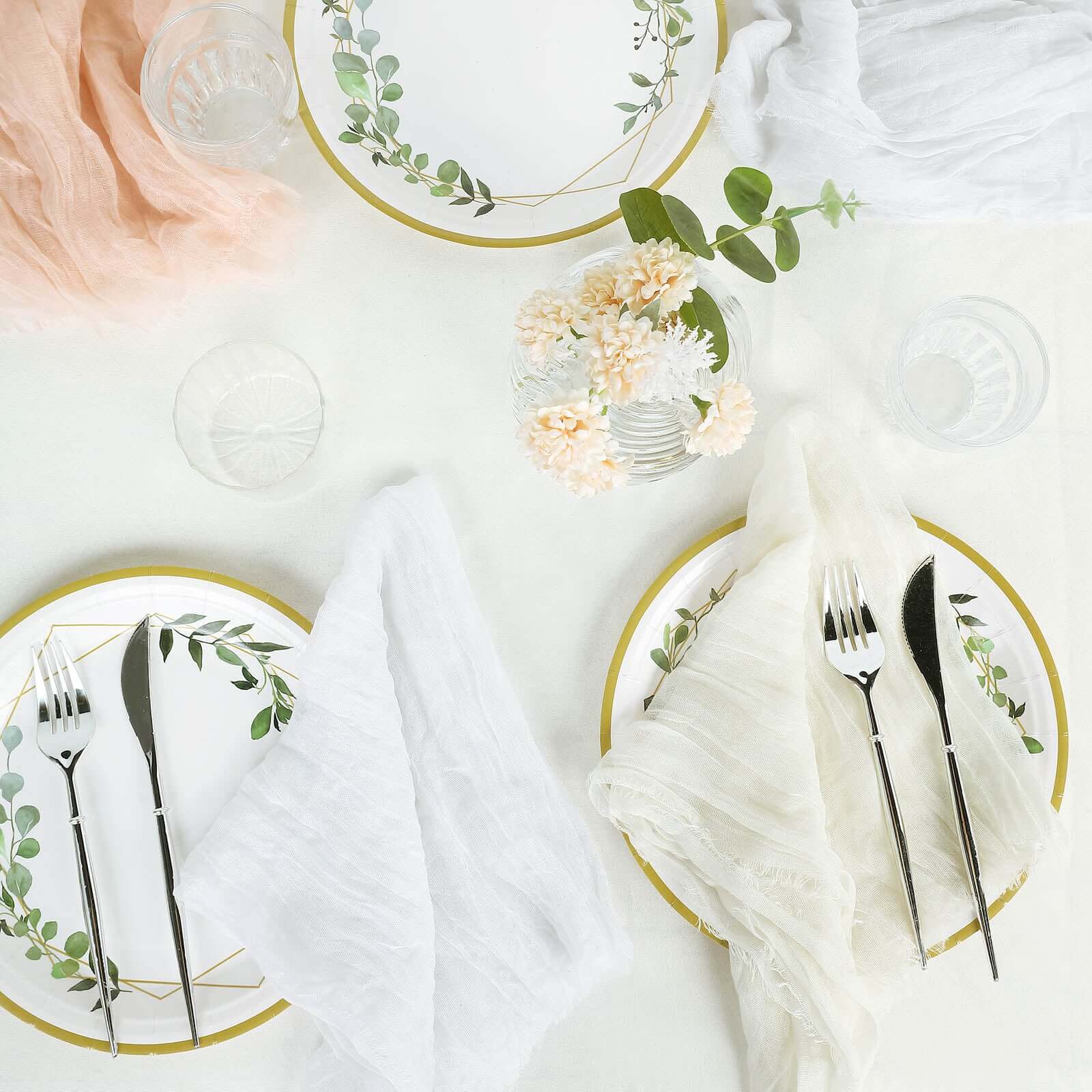 5 Pack Gauze Cheesecloth 24"x19" Napkins White Reusable Dinner Napkins