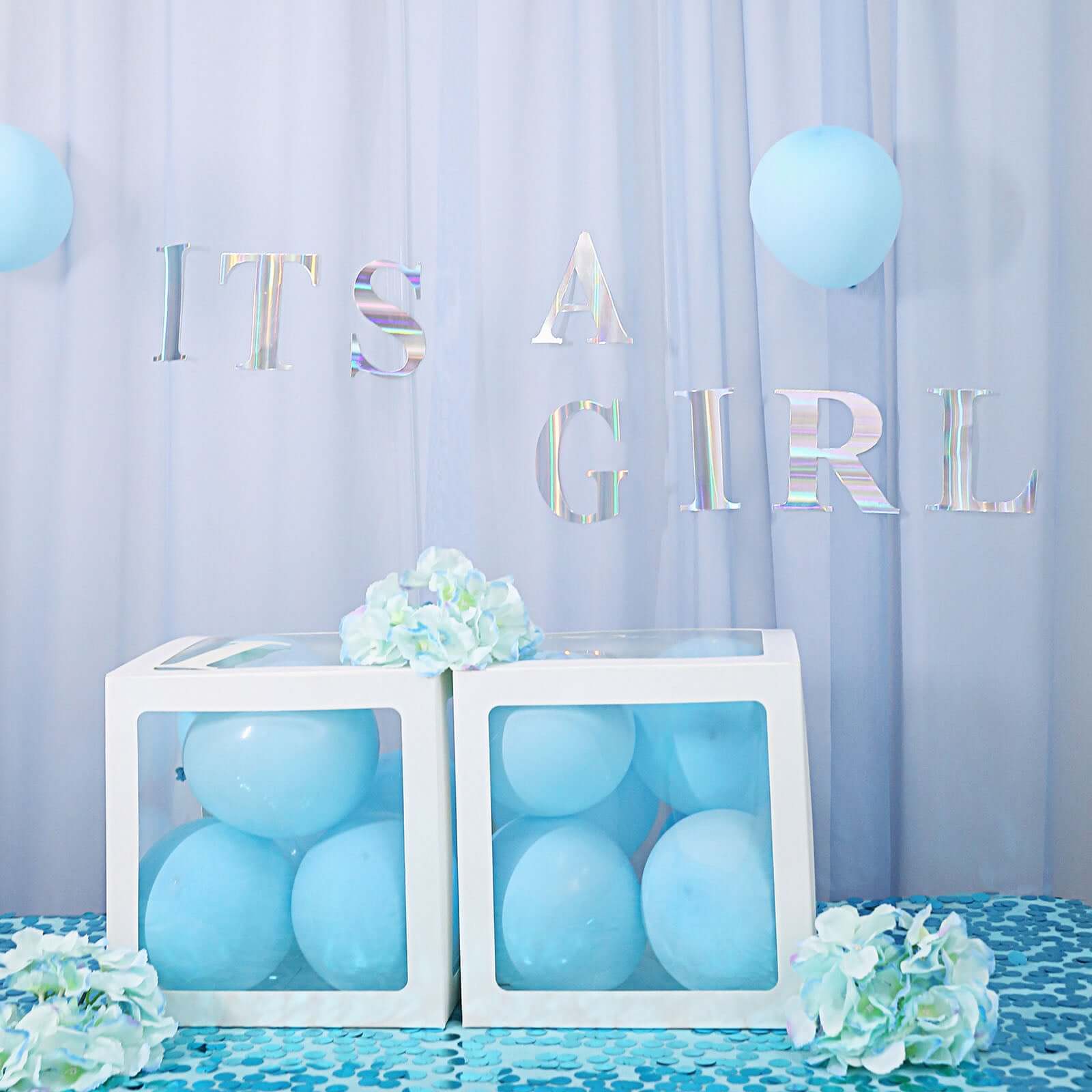 4 Pack 5" Iridescent Alphabet Stickers Banner, Customizable Stick on Letters - B