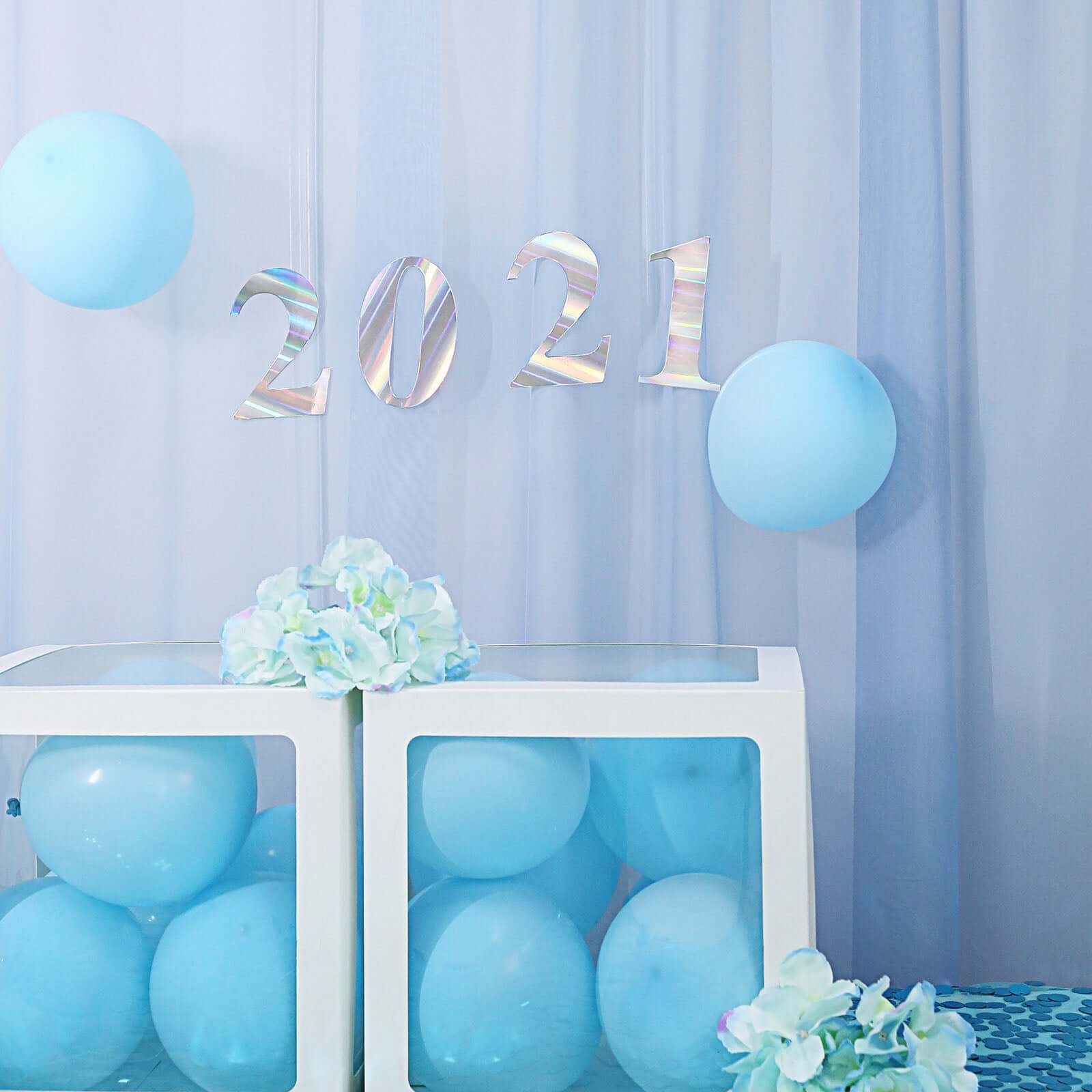 4 Pack 5" Iridescent 0-9 Number Stickers Banner, Customizable Stick on Numbers - 0