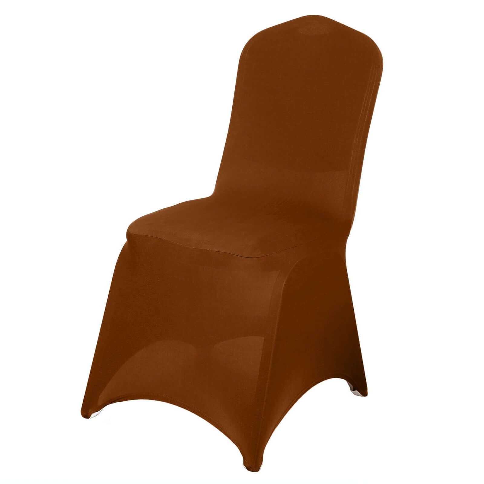 Spandex Chair Cover for Banquet Chairs Cinnamon Brown - Stretch 160GSM Fabric with Slip-On Slipcover