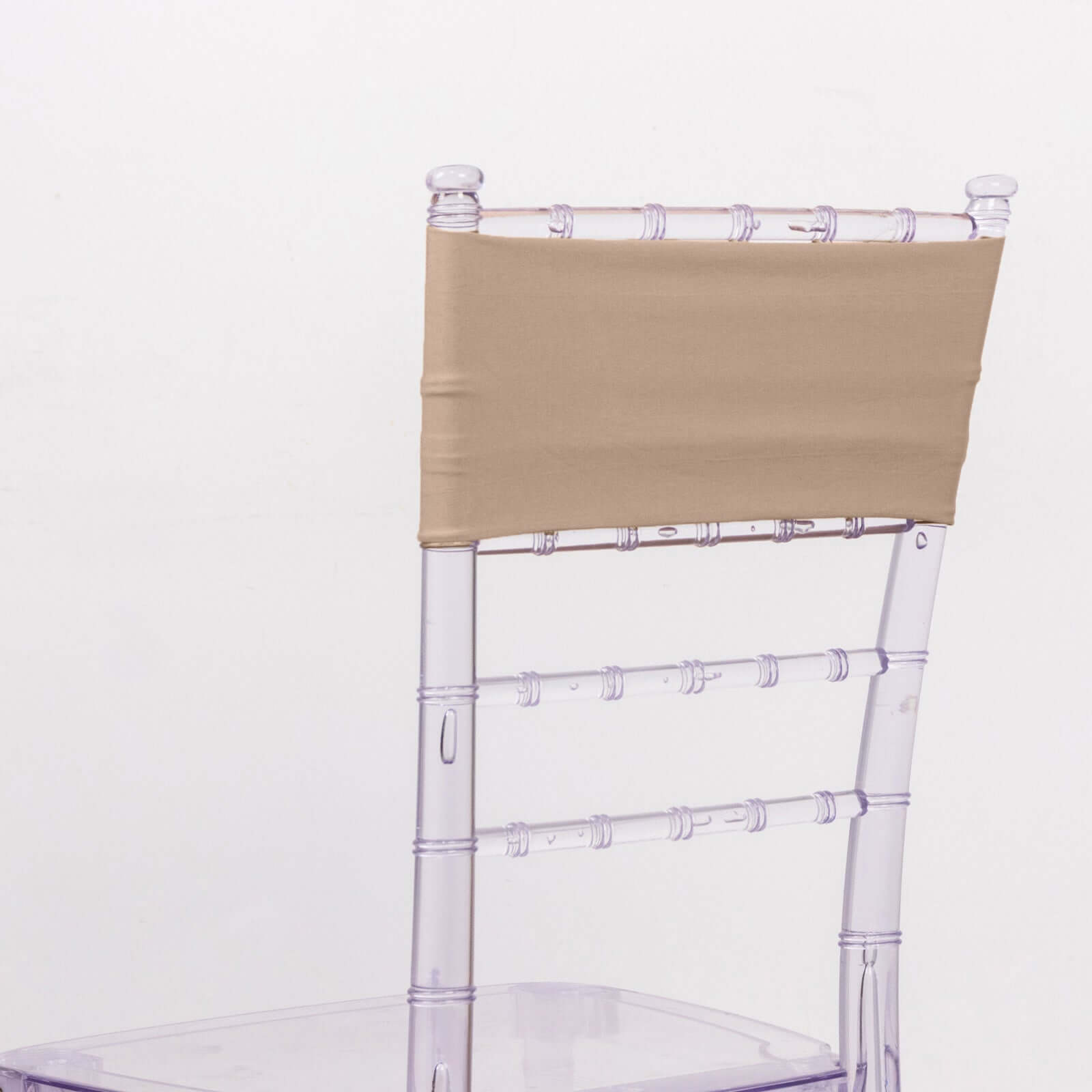 5 Pack Stretch Spandex Chair Sashes Nude - Fitted Finish Two Ply Heavy Duty Chair Bands 5"x12"