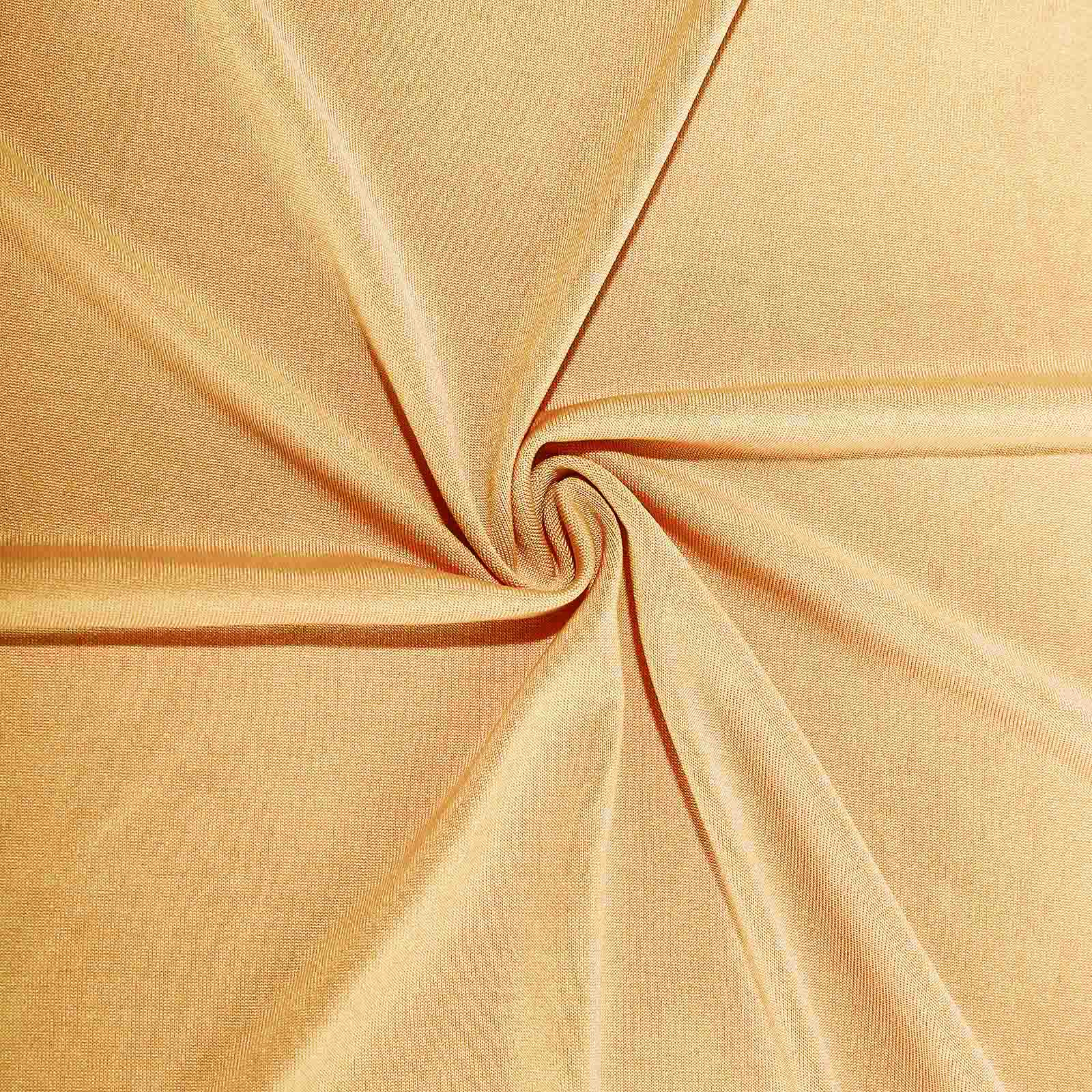 Champagne 4-Way Stretch Spandex Event Curtain Drapes, Wrinkle Free Backdrop Event Panel with Rod Pockets - 5ftx10ft