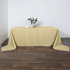 Polyester 90"x156" Rectangle Tablecloth Champagne - Seamless Wrinkle-Resistant Table Cover