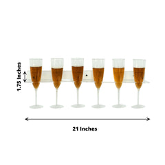 2-Pack Floating Wine Glass Holder Rack Clear Acrylic Holds 12, Wall Mounted Champagne Flute Stemware Hanging Shelves for Events & Home Bar 21"