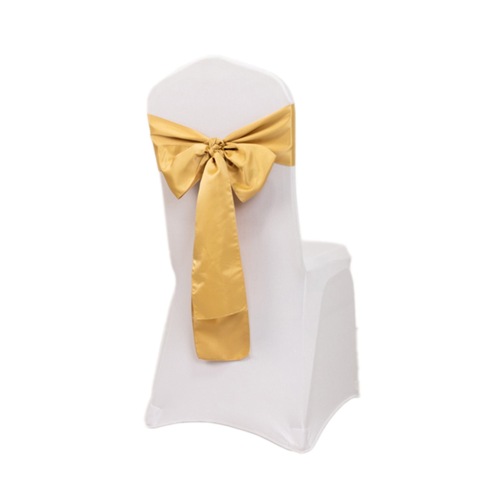 5 Pack Lamour Satin 6"x106" Chair Sashes Champagne - Stylish Reusable Decorative Bows
