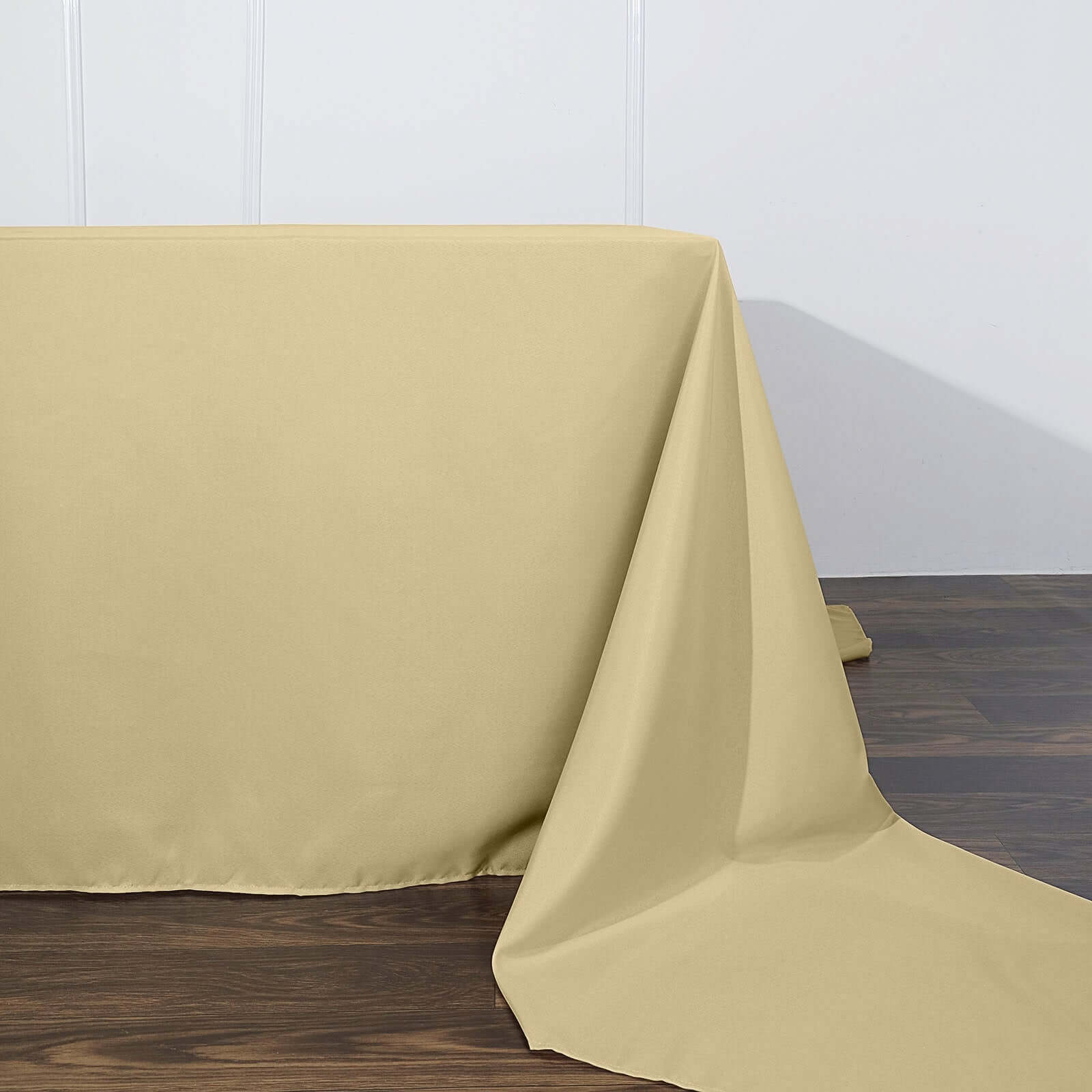 Polyester 90"x156" Rectangle Tablecloth Champagne - Seamless Wrinkle-Resistant Table Cover