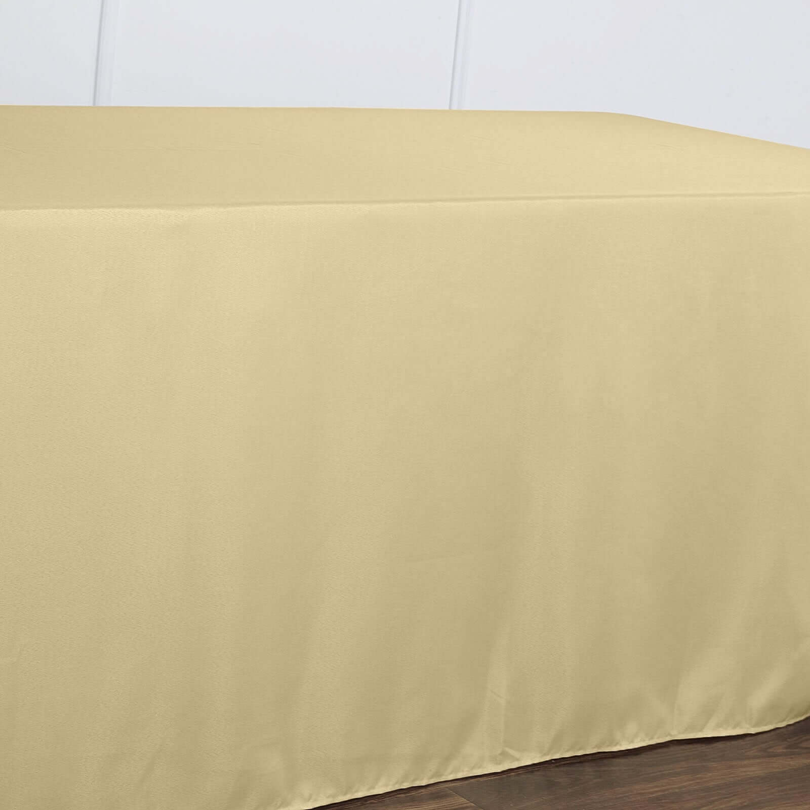 Polyester 90"x156" Rectangle Tablecloth Champagne - Seamless Wrinkle-Resistant Table Cover