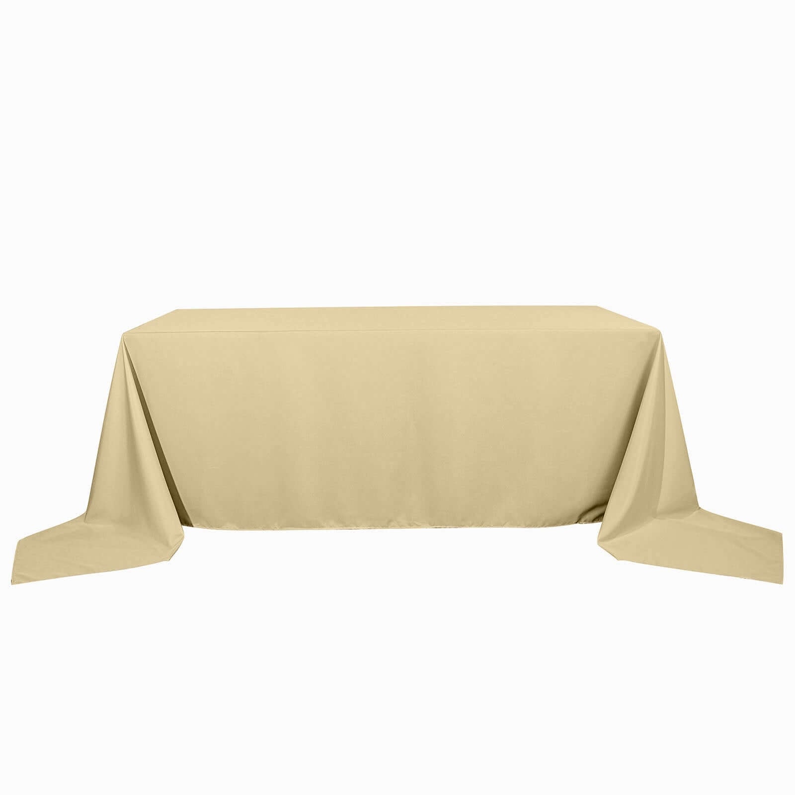 Polyester 90"x156" Rectangle Tablecloth Champagne - Seamless Wrinkle-Resistant Table Cover