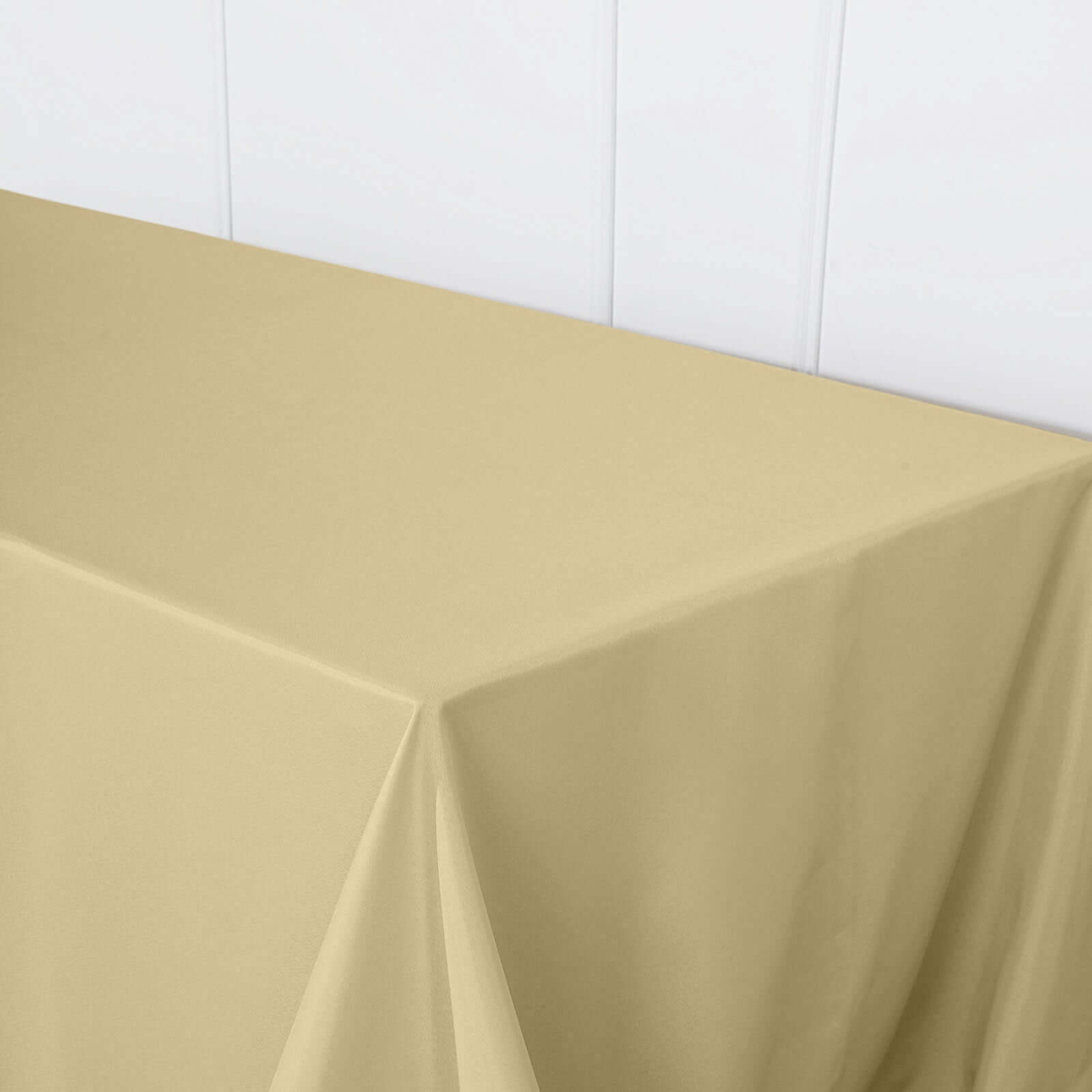 Polyester 90"x156" Rectangle Tablecloth Champagne - Seamless Wrinkle-Resistant Table Cover