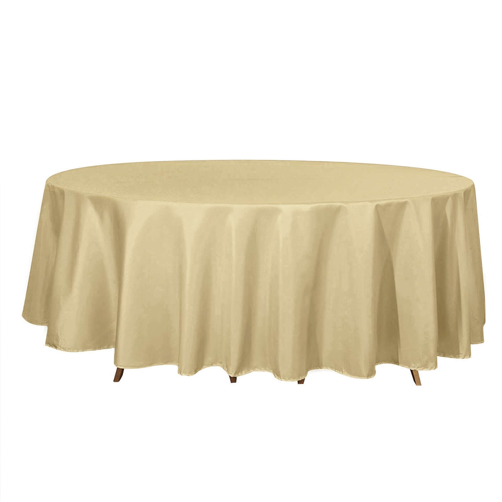 Polyester 108" Round Tablecloth Champagne - Wrinkle-Resistant Table Cover