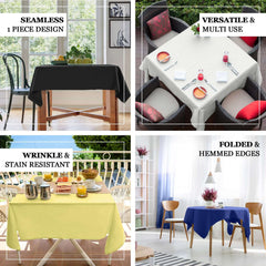 Polyester Square 54"x54" Tablecloth Champagne - Wrinkle-Resistant & Durable Table Cover