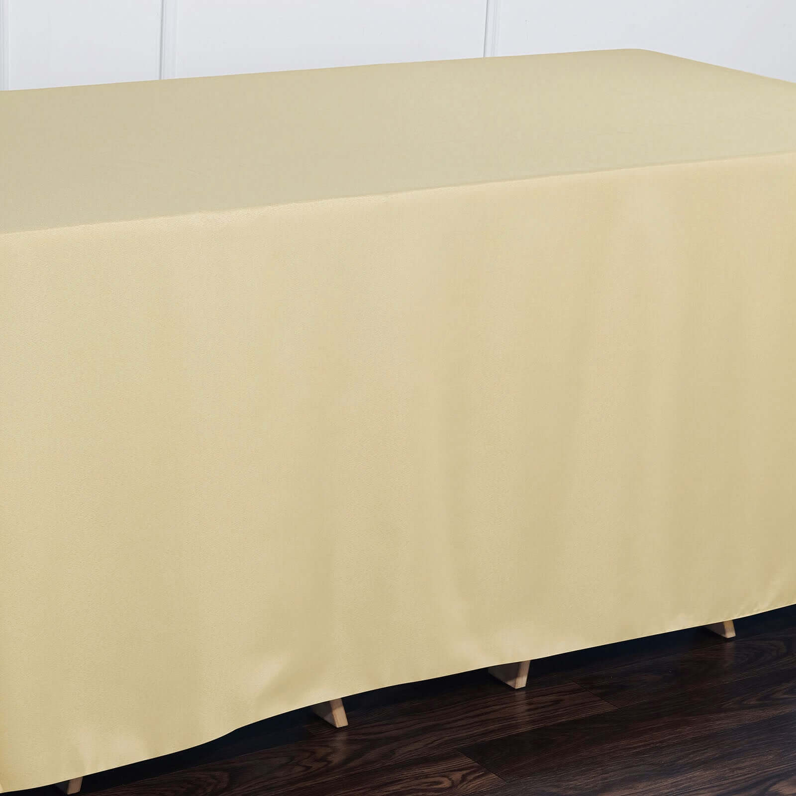 Polyester 90"x132" Rectangle Tablecloth Champagne - Seamless Wrinkle-Resistant Table Cover