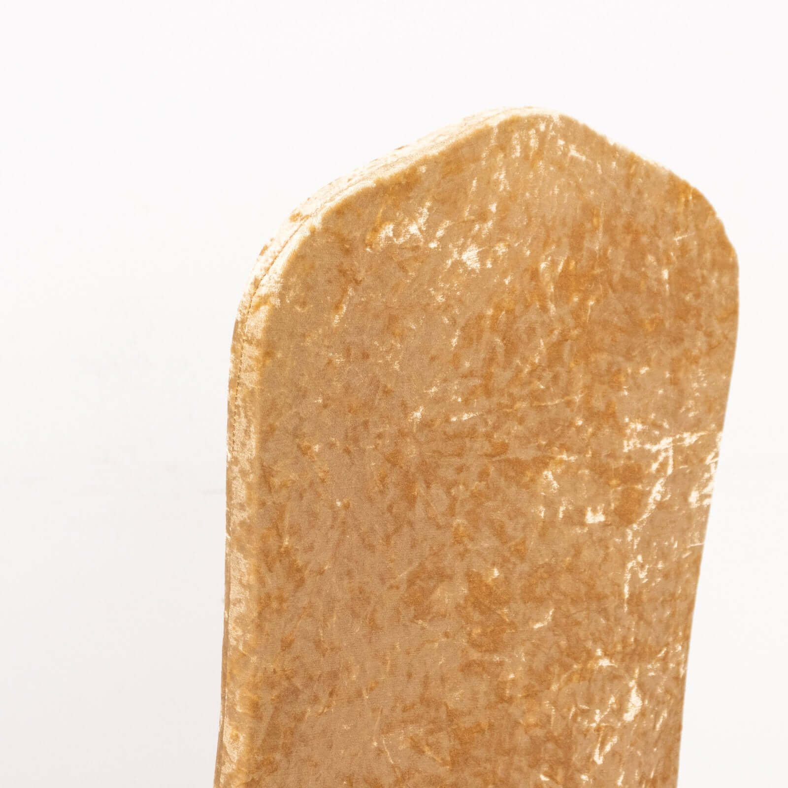 Crushed Velvet Spandex Banquet Chair Cover Fitted Slipcover Champagne - Stretch 190GSM Slipcover with Foot Pockets