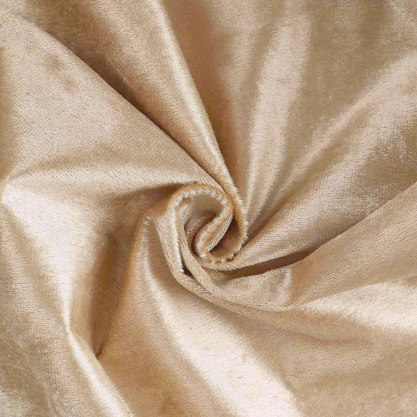 Premium Velvet 120" Round Tablecloth Champagne - Reusable Soft & Seamless Table Cover