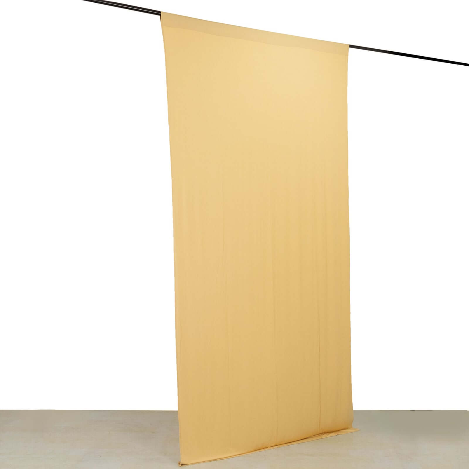 Champagne 4-Way Stretch Spandex Event Curtain Drapes, Wrinkle Free Backdrop Event Panel with Rod Pockets - 5ftx10ft