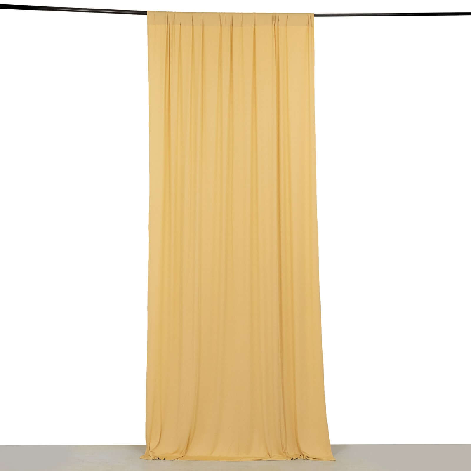 Champagne 4-Way Stretch Spandex Event Curtain Drapes, Wrinkle Free Backdrop Event Panel with Rod Pockets - 5ftx10ft