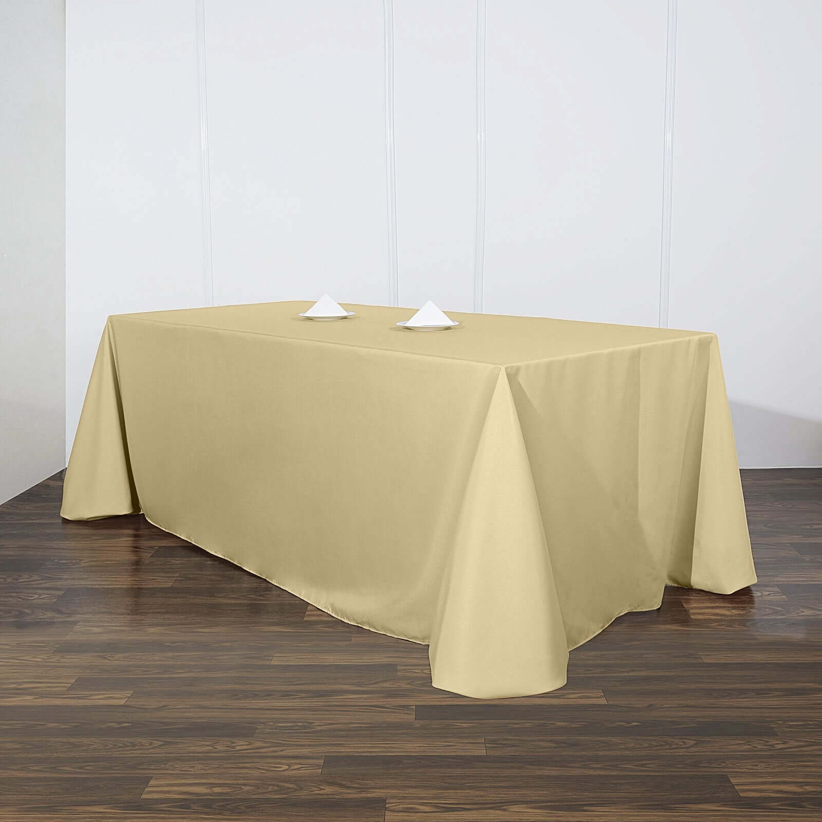 Polyester 90"x156" Rectangle Tablecloth Champagne - Seamless Wrinkle-Resistant Table Cover