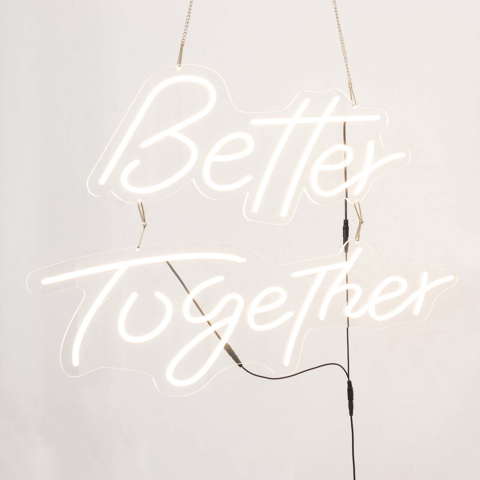 32" Better Together LED Neon Light Sign for Party or Home Wall Decor, Warm White Reusable Hanging Light With 5ft Chain
