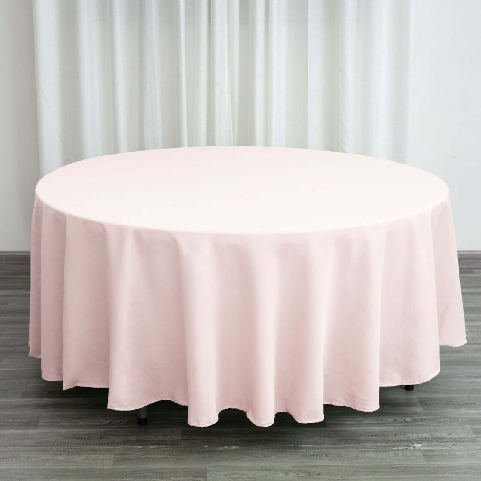 Polyester 108" Round Tablecloth Blush - Wrinkle-Resistant Table Cover
