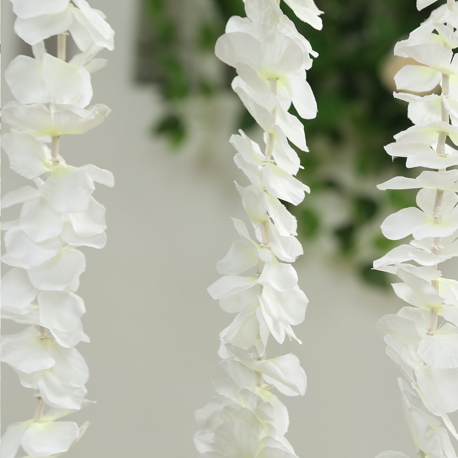10 Pack White Artificial Wisteria Vines Flower Garlands, Hanging Silk Flowers Wedding Arch Garden Wall Decor - 6.5ft