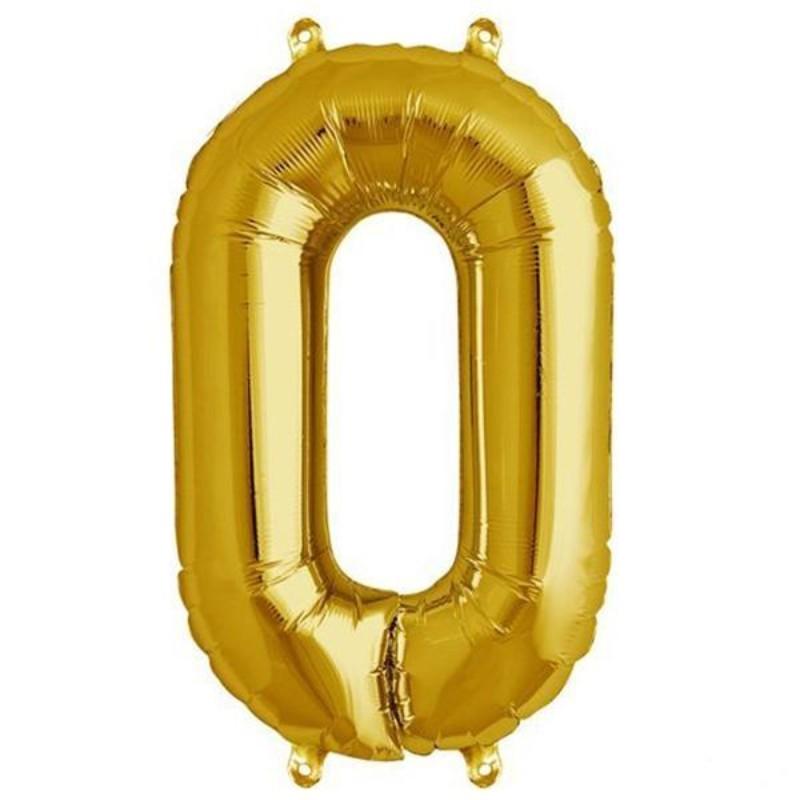 13" Matte Gold Letter and Number Balloons, Mylar Foil Balloons