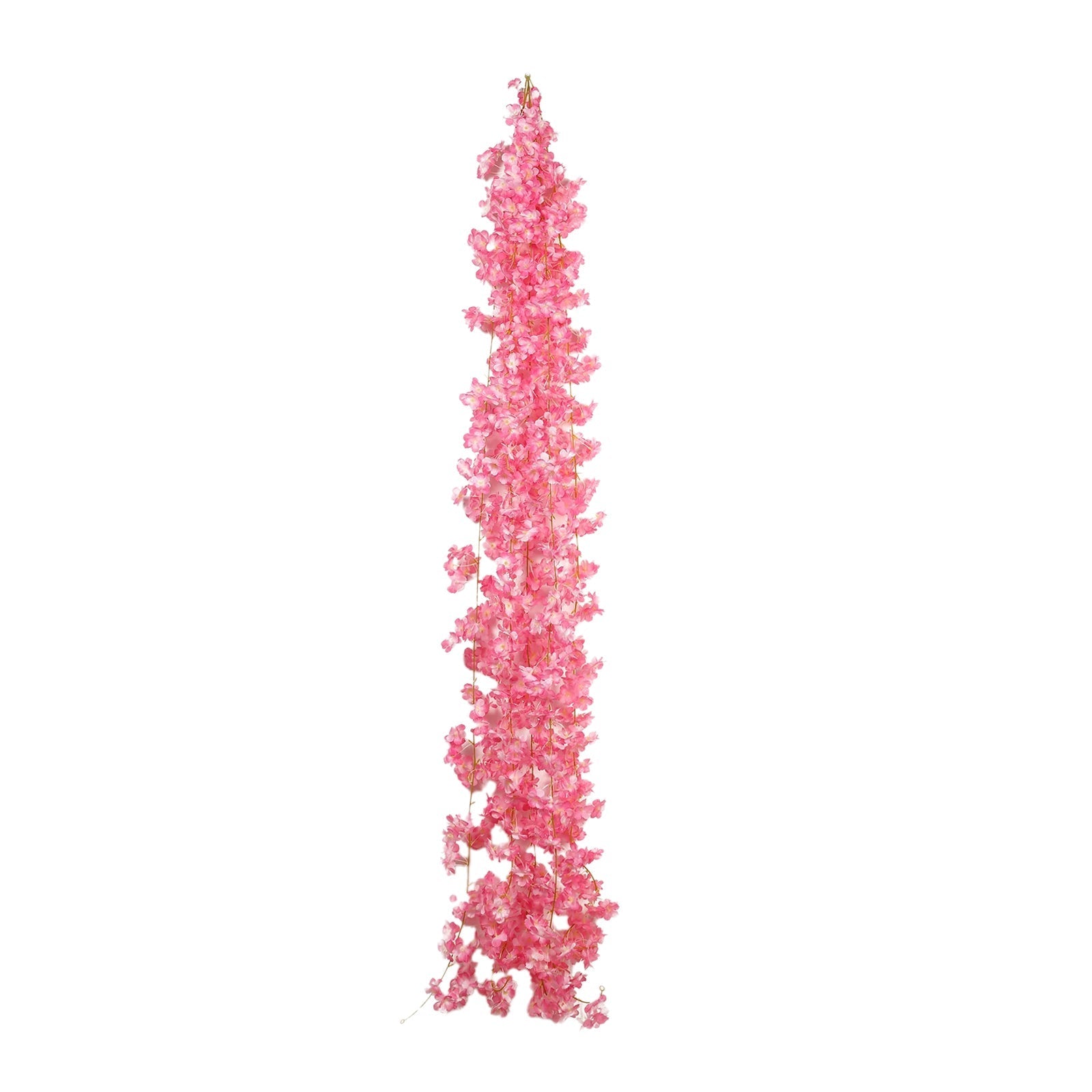 5 Pack Pink Artificial Cherry Blossom Floral Garland, 6ft Silk Flower Hanging Vines