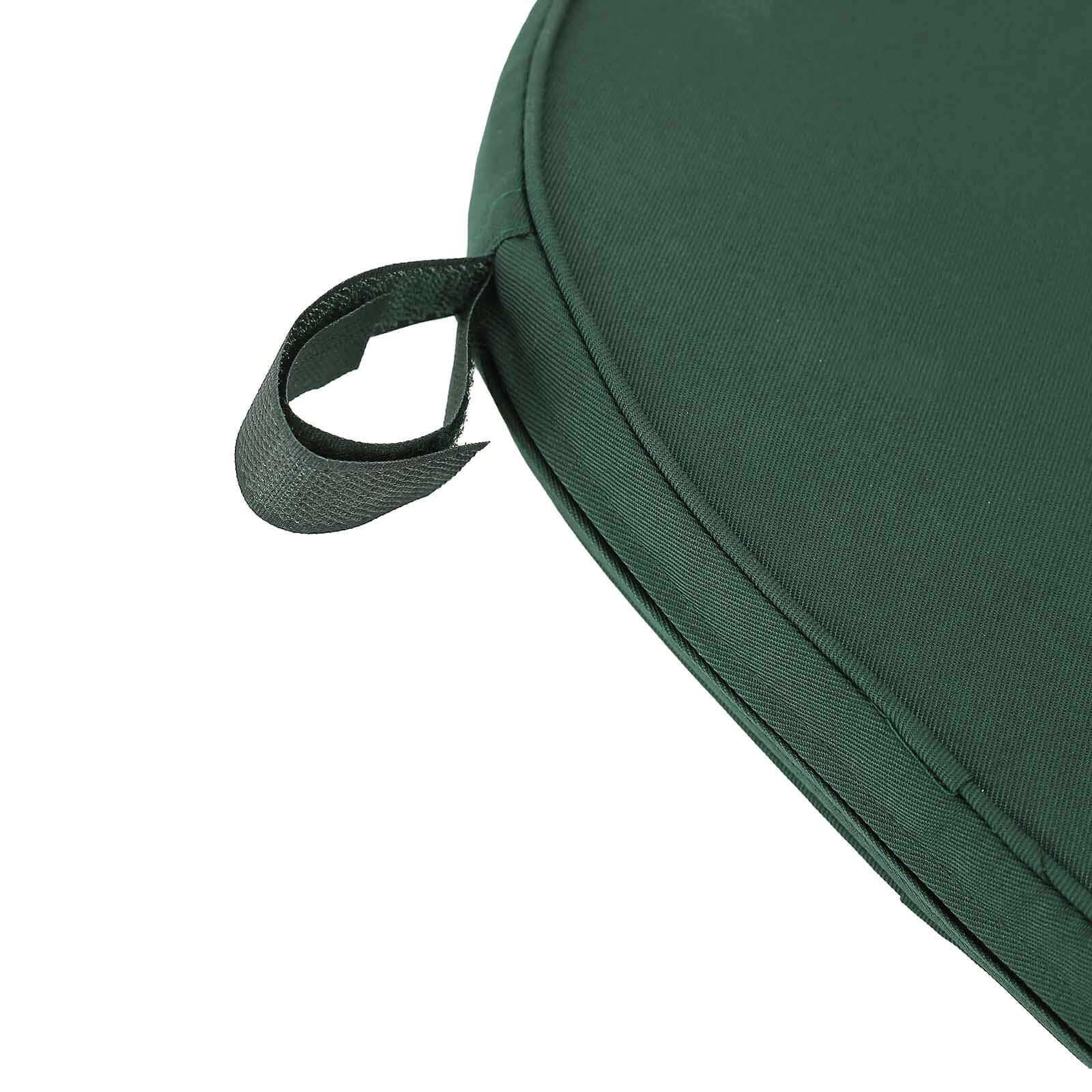Chiavari Chair Cushion with 1.5" Thick Memory Foam and Ties Hunter Emerald Green - Stylish Removable Cover for Comfort