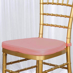 Chiavari Chair Cushion with 1.5" Thick Memory Foam and Ties Dusty Rose - Stylish Removable Cover for Comfort