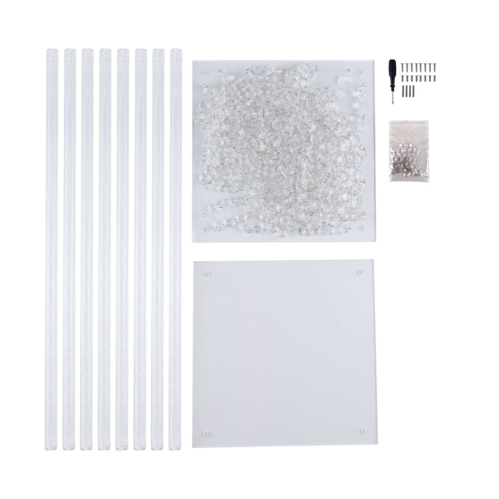 Acrylic Flower Pedestal Vase Pillar Stand with Crystal Beads Clear - Durable Wedding Floor Centerpiece for Large Displays 48"