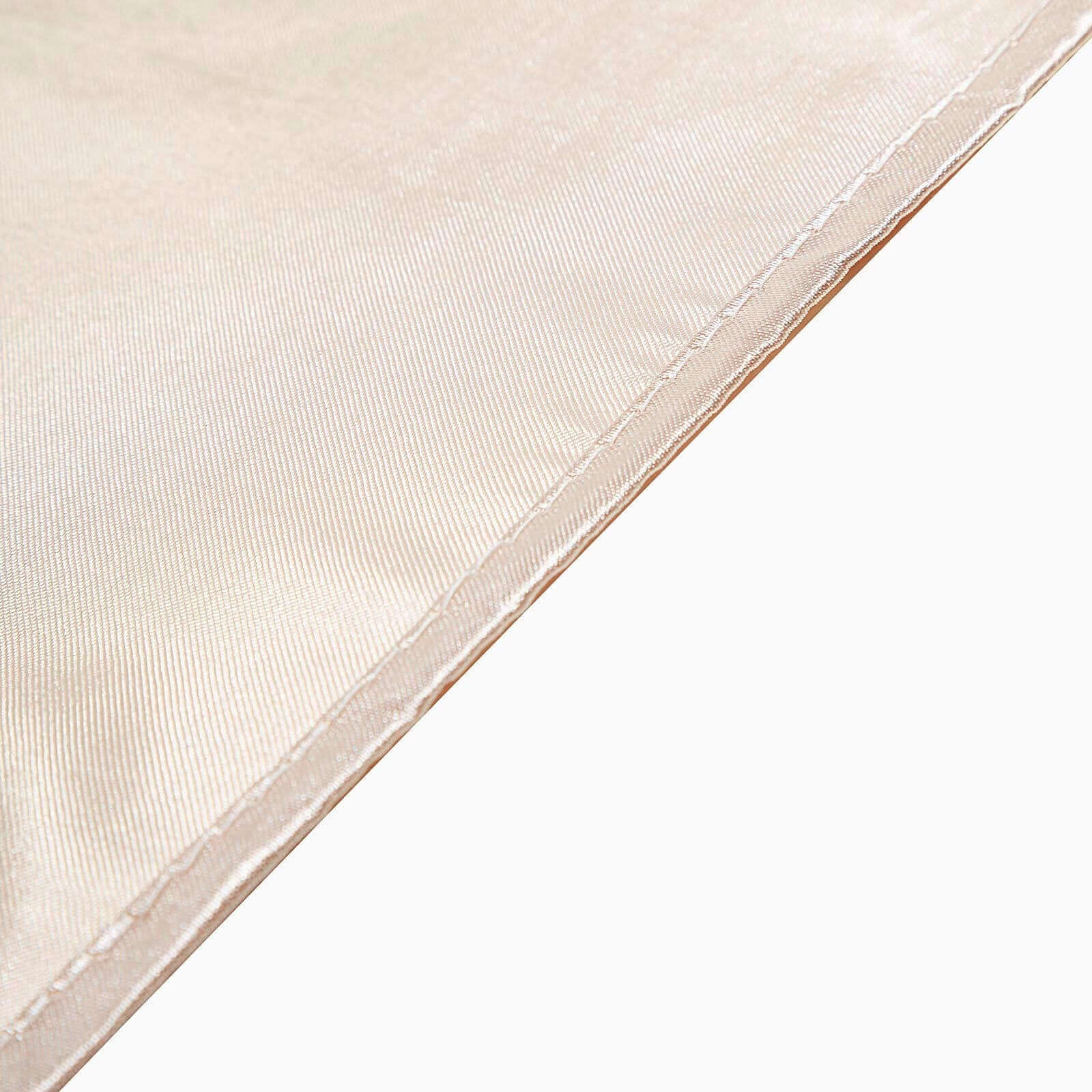 Satin Rectangular 60"x126" Tablecloth Beige - Smooth and Lustrous Table Cover