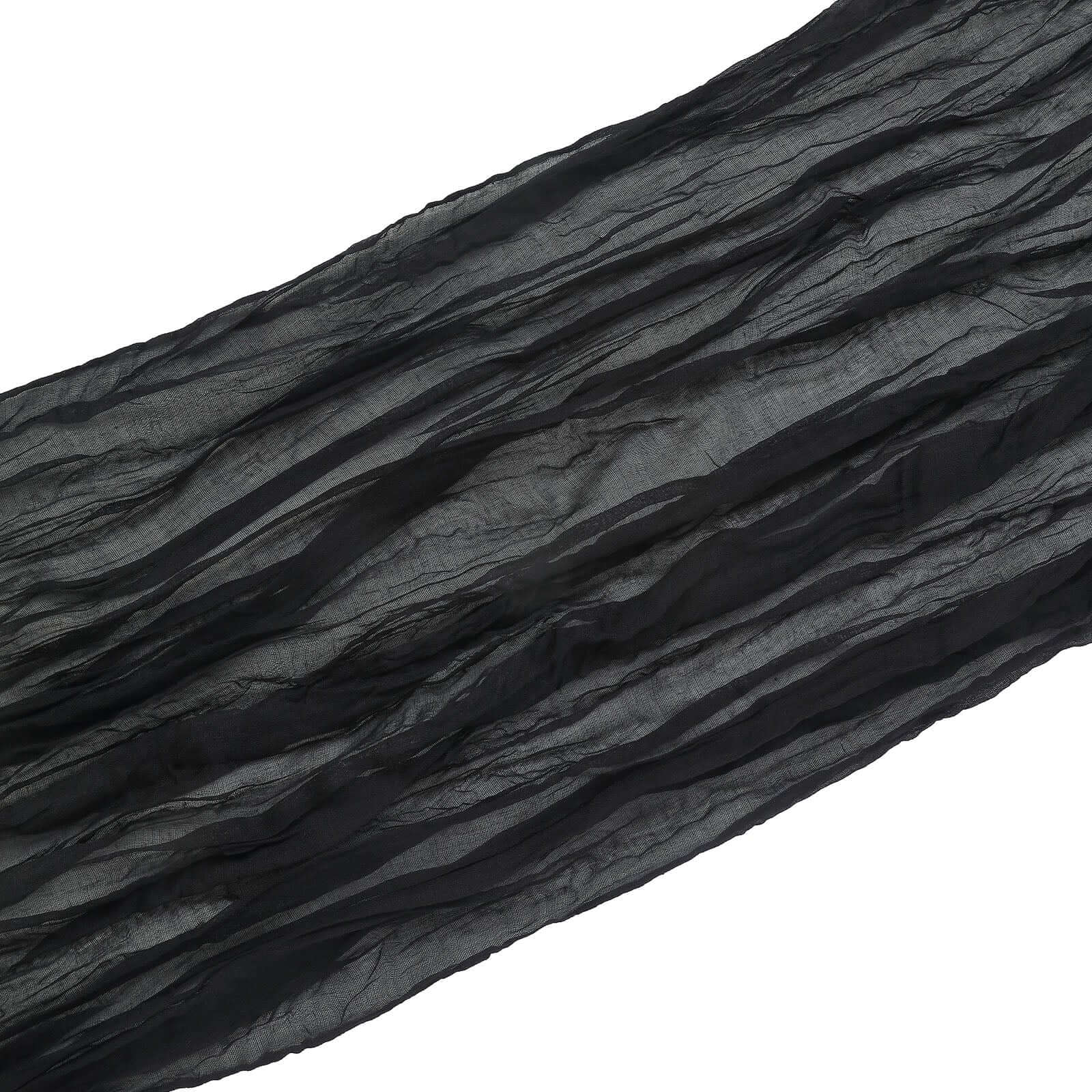20ft Black Gauze Cheesecloth Fabric Wedding Arch Drapery, Window Scarf Valance, Boho Decor Arbor Curtain Panel