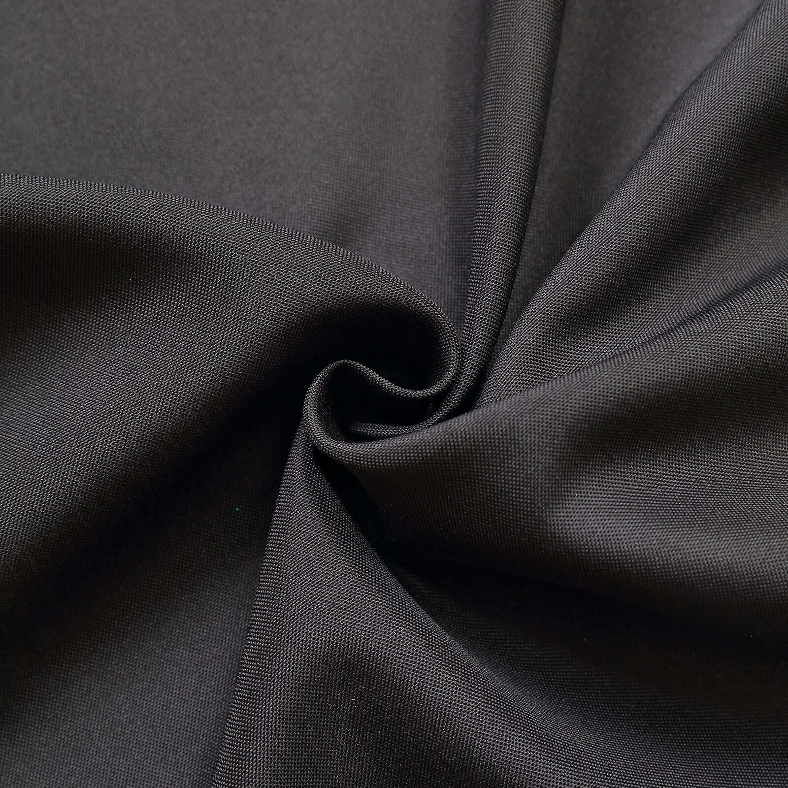 2 Pack Black Polyester Event Curtain Drapes, 10ftx8ft Backdrop Event Panels With Rod Pockets 130 GSM