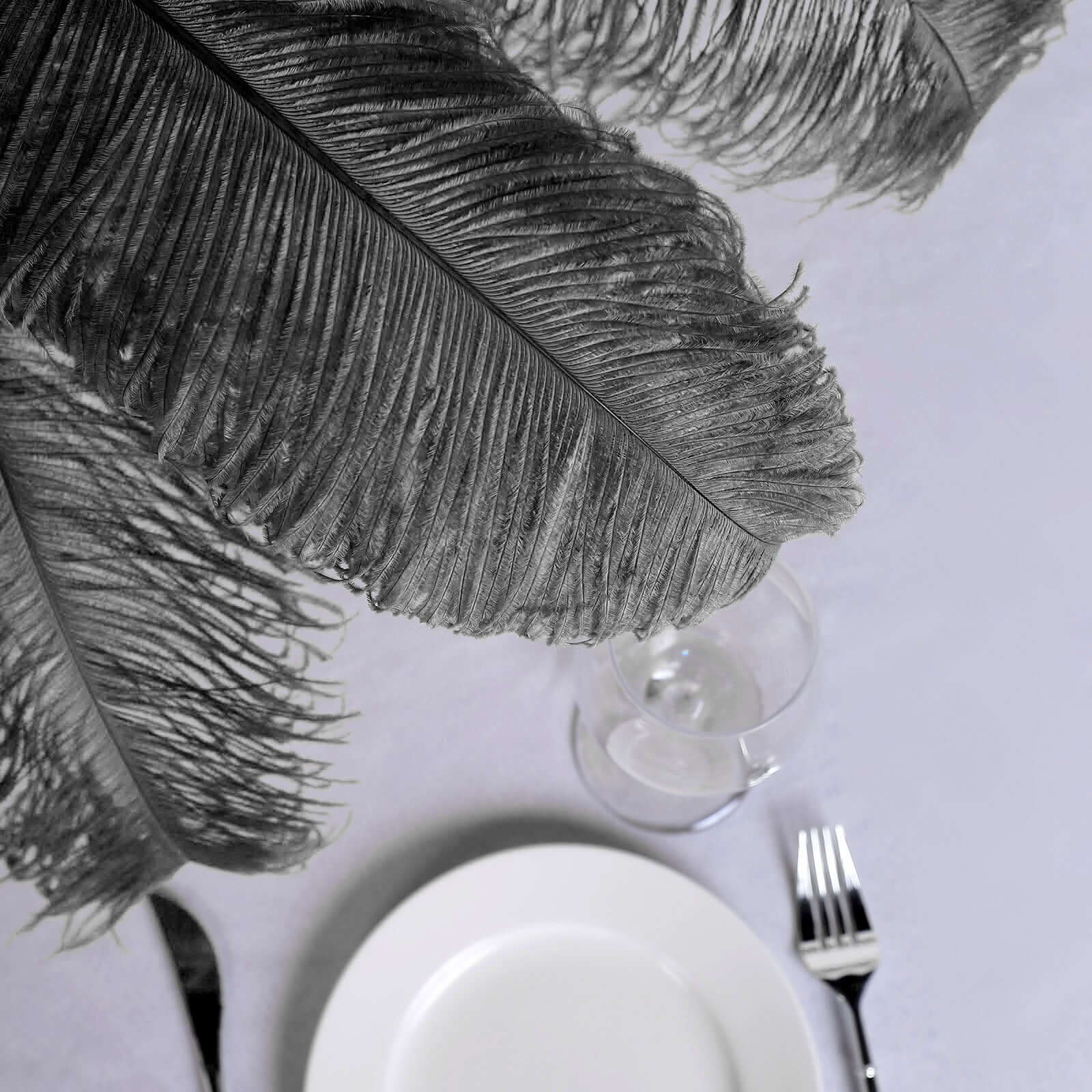 12 Pack Black Natural Plume Ostrich Feathers Centerpiece Filler - 24"-26"