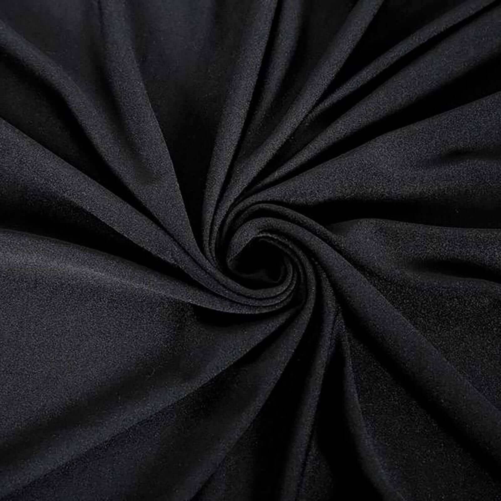 Polyester 90"x132" Rectangle Tablecloth Black - Rounded Corners and Seamless Table Cover