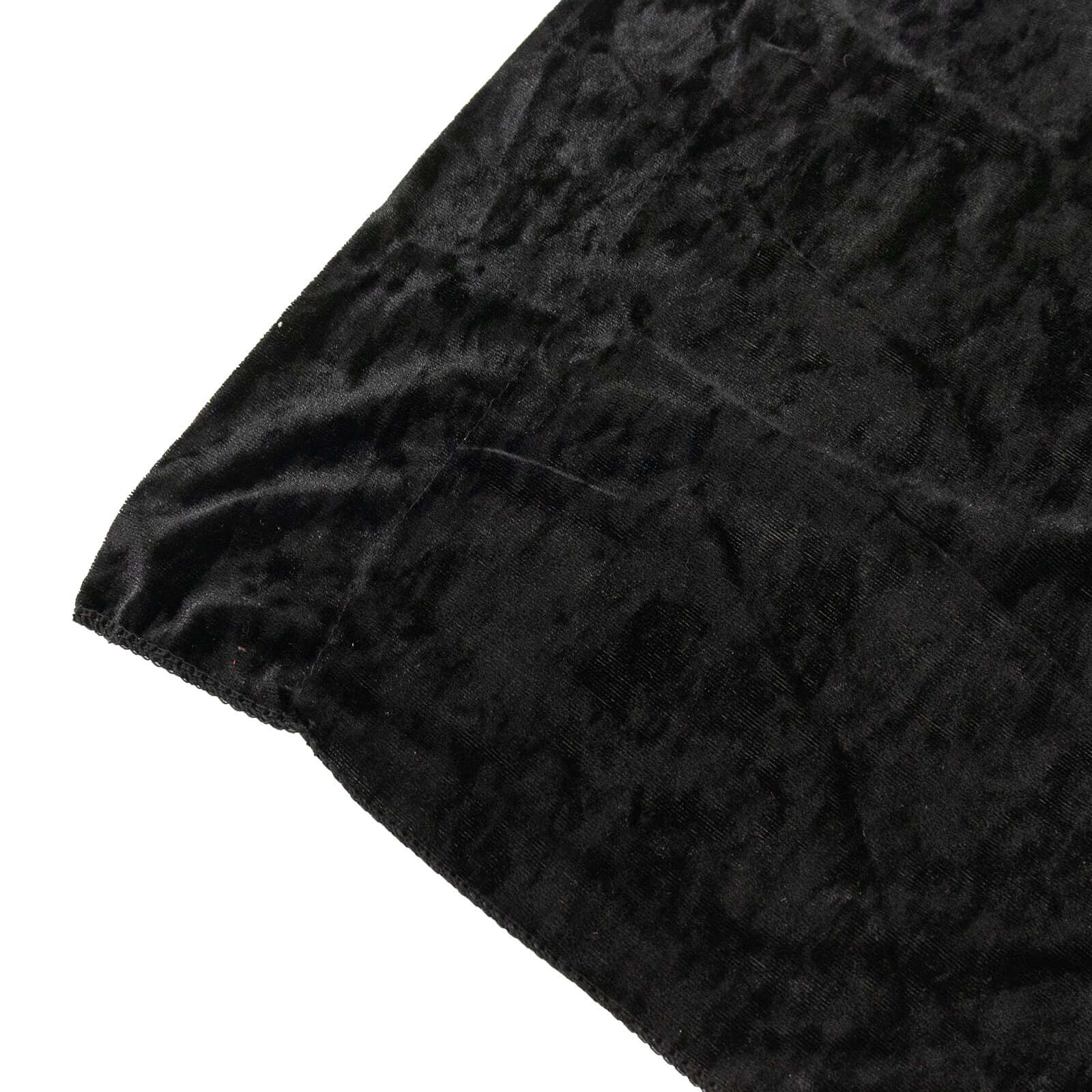 Black Crushed Velvet Backdrop Curtain – 8ft x 8ft Event Drape with Rod Pocket, Privacy Panel for Photo Booths & Events