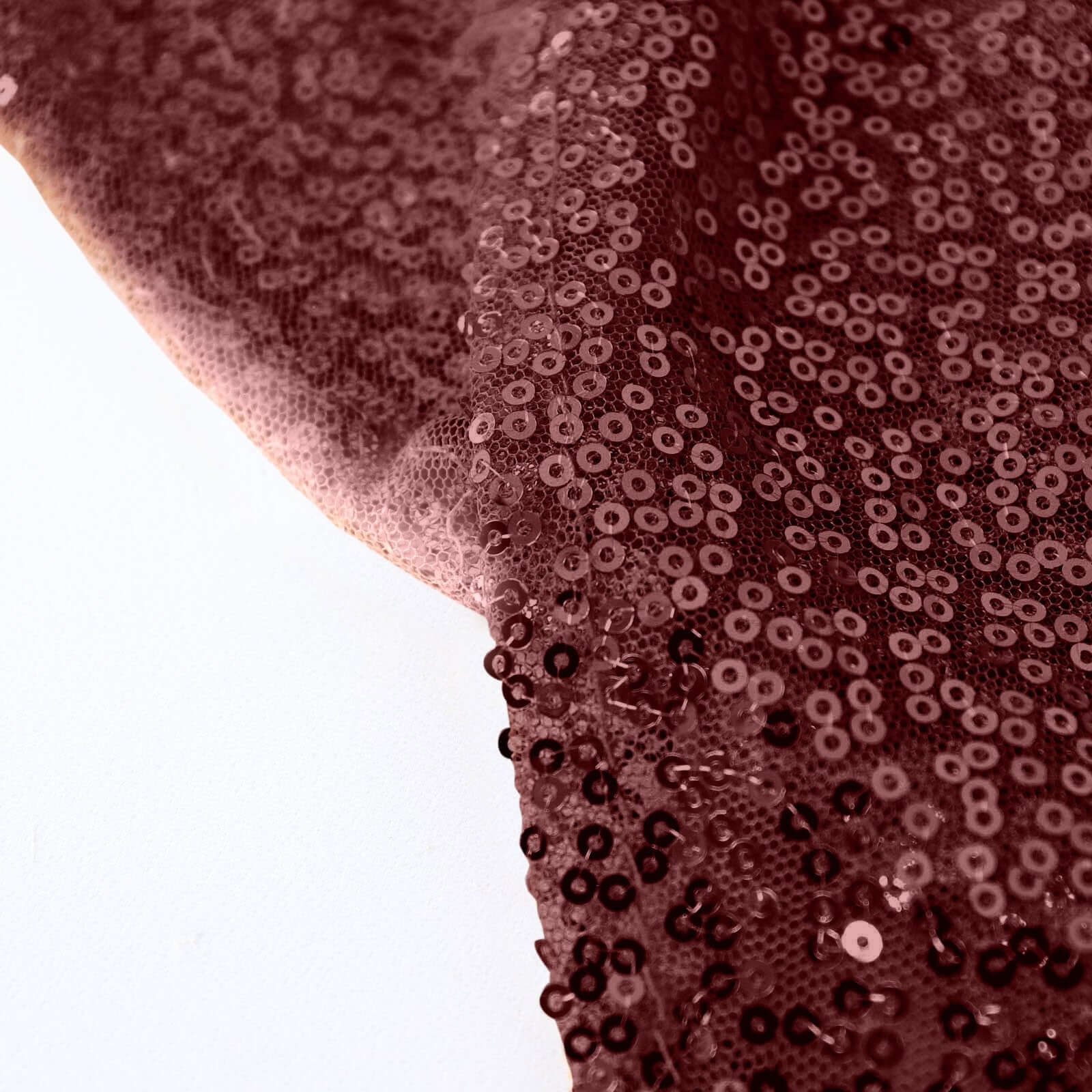 Sequin 120" Round Tablecloth Burgundy - Seamless Glittering Table Cover