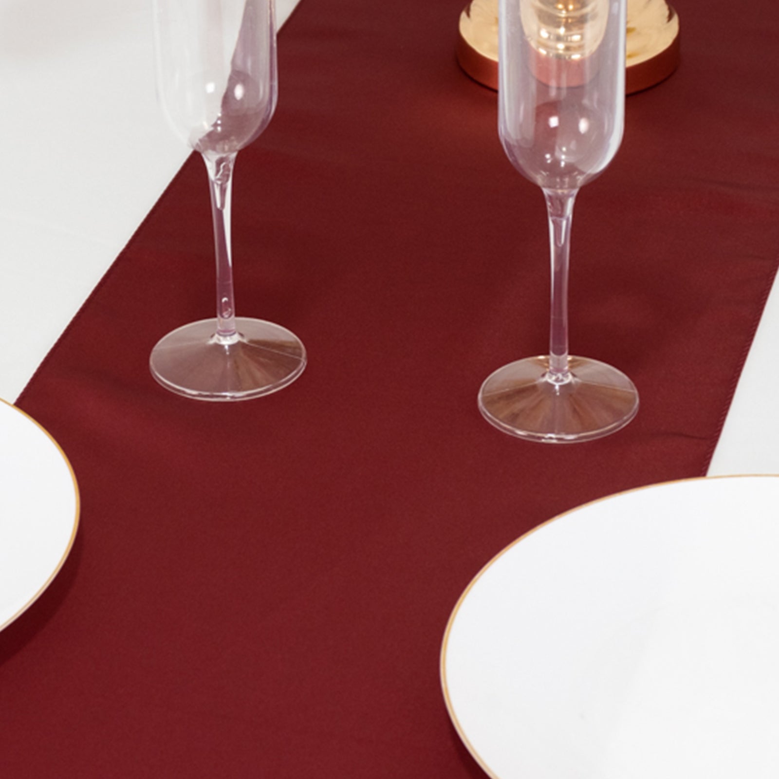 Lamour Satin 12"x108" Table Runner Burgundy - Smooth & Lustrous Finish