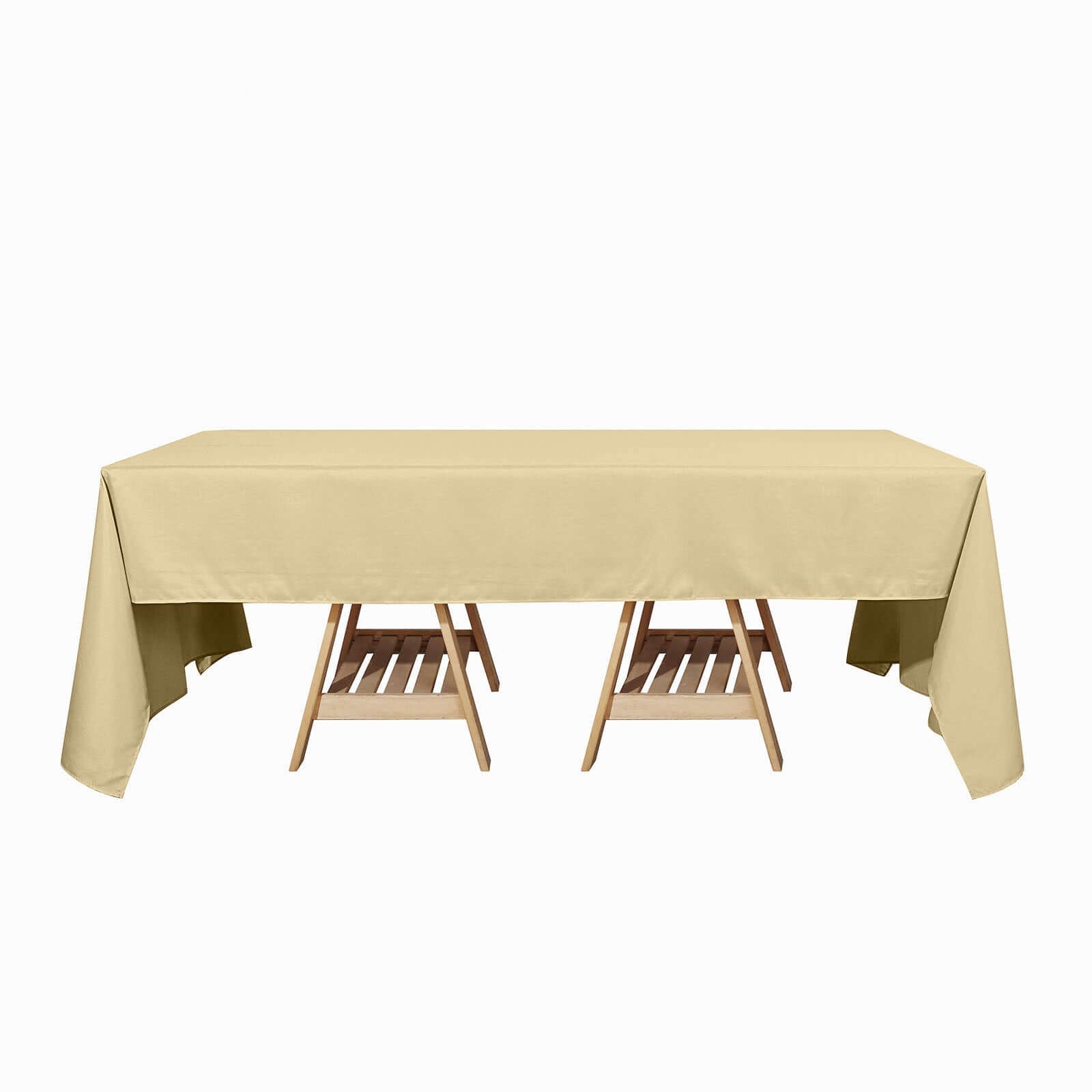 Polyester 60"x126" Rectangle Tablecloth Champagne - Wrinkle-Resistant Table Cover