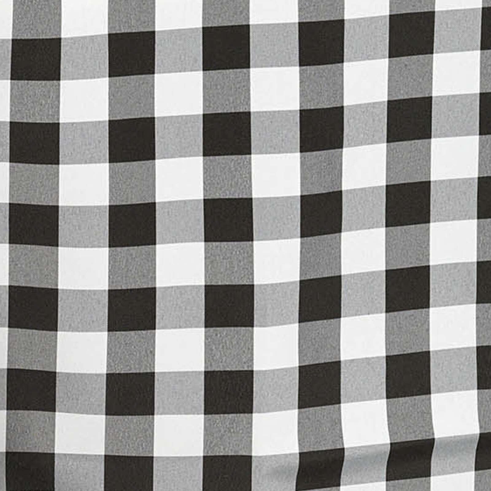 Polyester 70"x70" Square Tablecloth White/Black - Checkered Buffalo Plaid Design for Rustic Decor