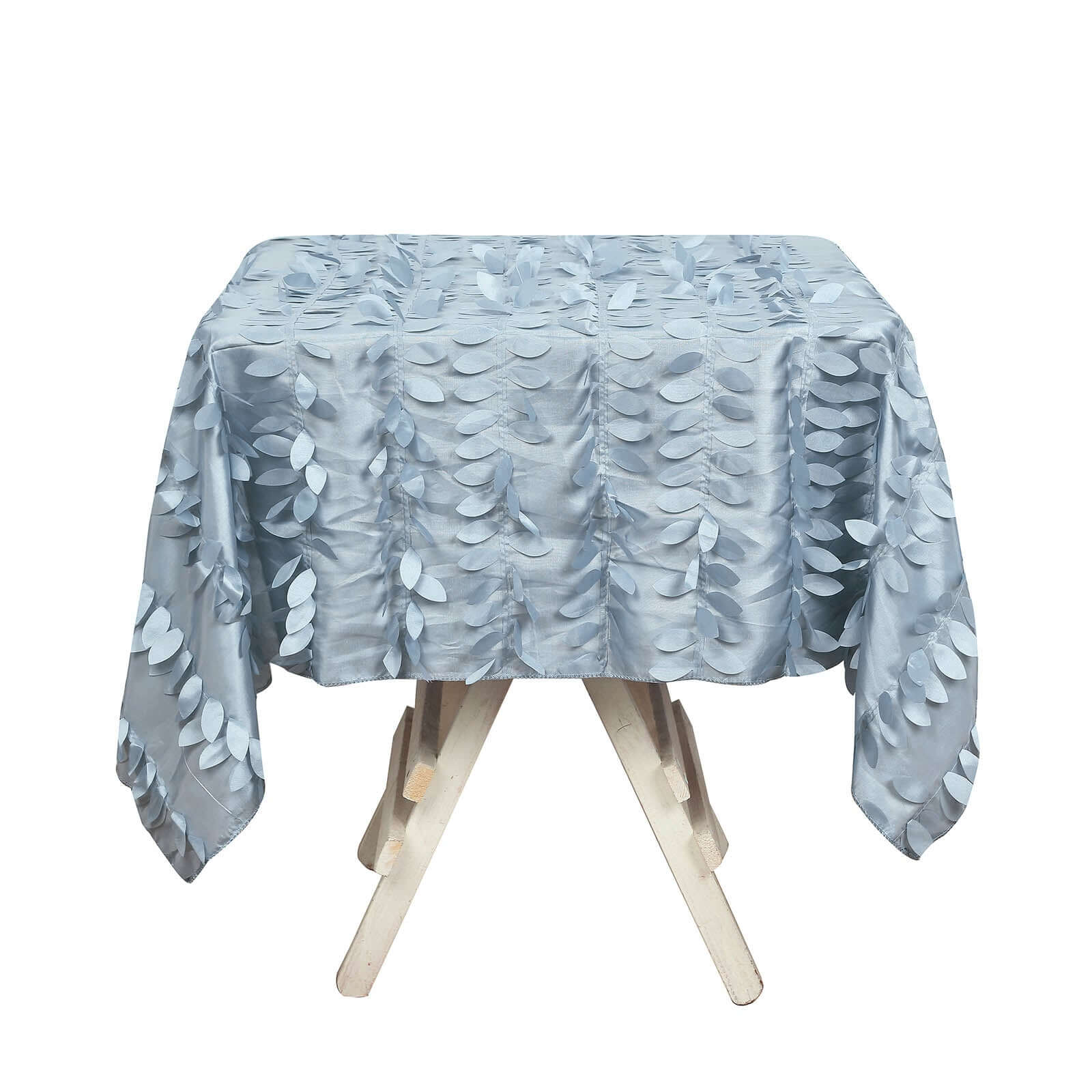 Taffeta 54"x54" Square Tablecloth Dusty Blue 3D Leaf Petal Table Cover