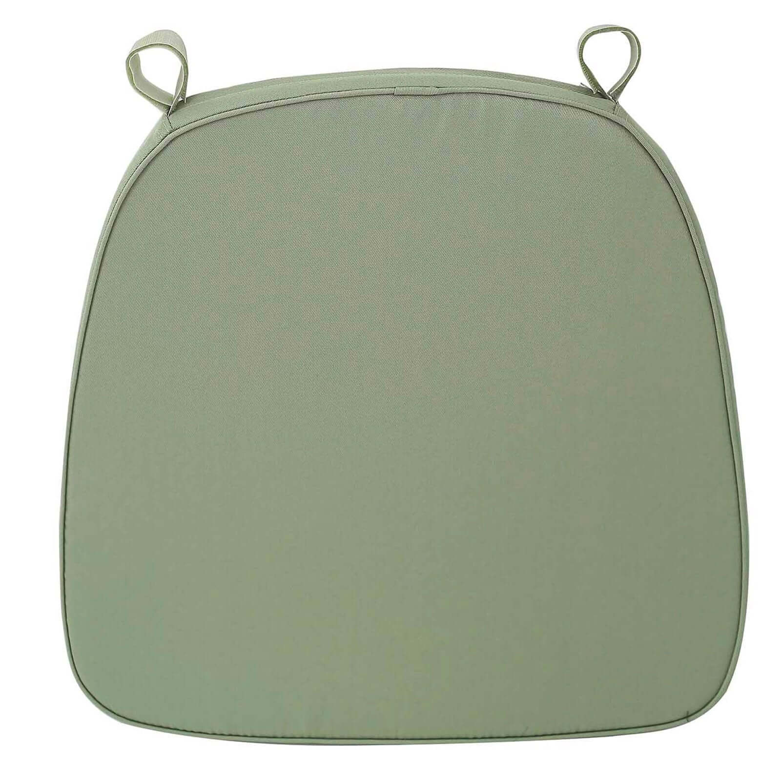 Chiavari Chair Cushion with 1.5" Thick Memory Foam and Ties Dusty Sage Green - Stylish Removable Cover for Comfort