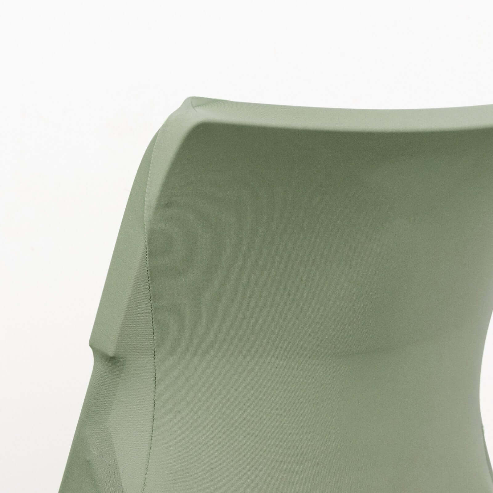 Stretch Spandex Chair Cover Dusty Sage Green for Folding Chairs - Reusable & Wrinkle-Resistant 160GSM Fitted Slipcover