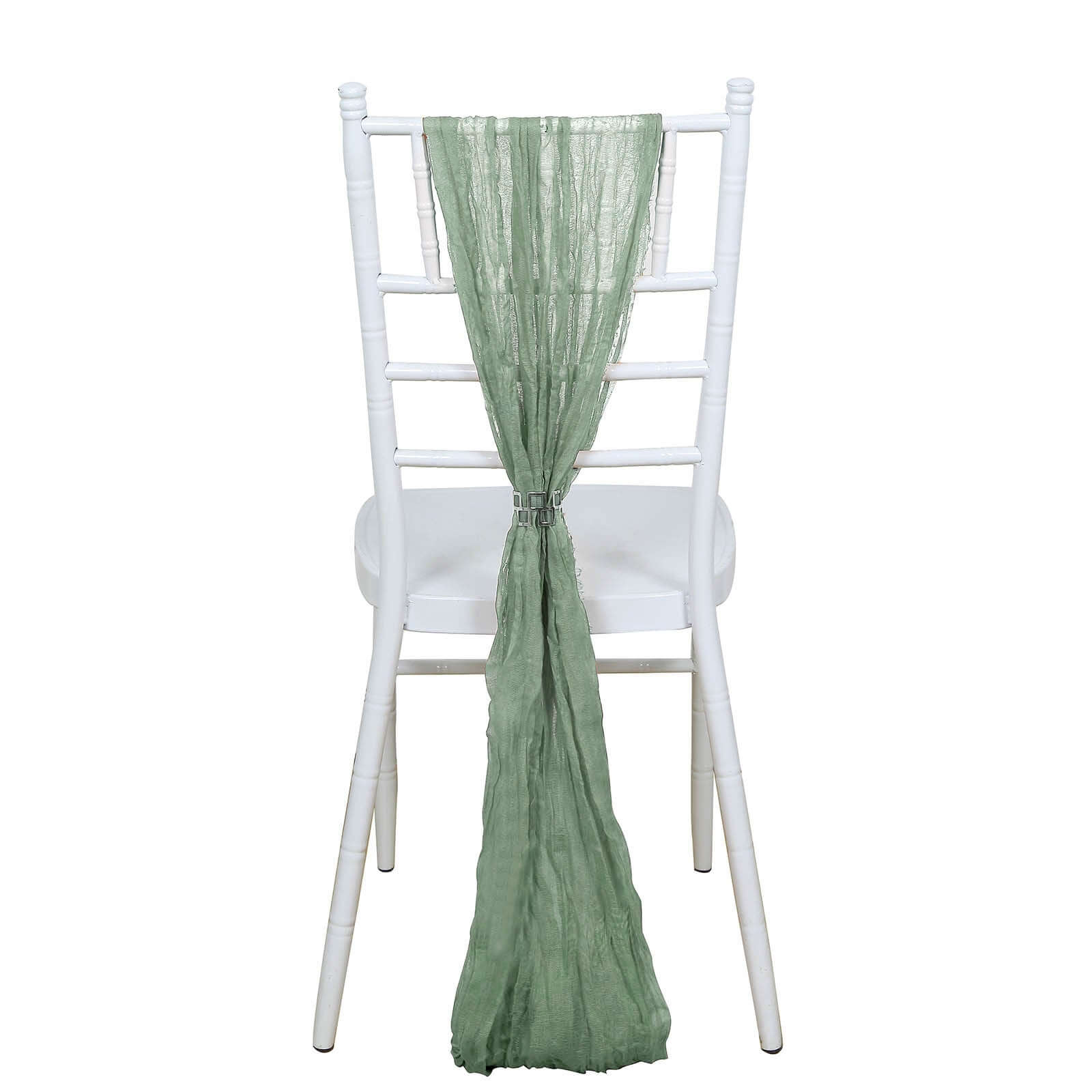 5 Pack Cheesecloth Gauze 16"x88" Chair Sashes Dusty Sage Green - Boho Chair Decorations