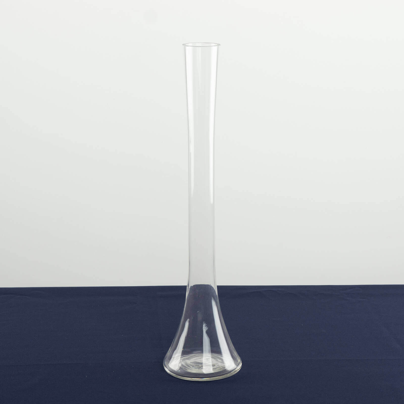 6-Pack Glass Eiffel Tower Vases Clear with Round Base - Tall Skinny Flower Bud Wedding Centerpieces 16"