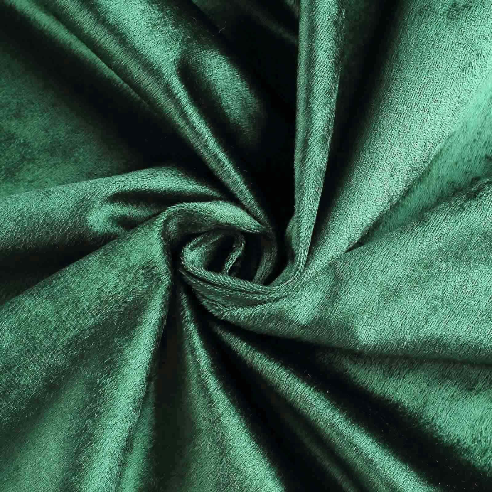 Premium Velvet 120" Round Tablecloth Hunter Emerald Green - Reusable Soft & Seamless Table Cover